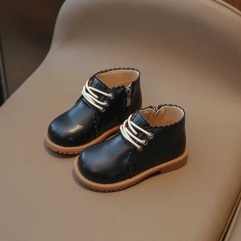 Autumn Winter New Kids Leather Shoes Girls Short Boots Single Fashion Children Girls Princess Shoes Trend J206 XJ250812