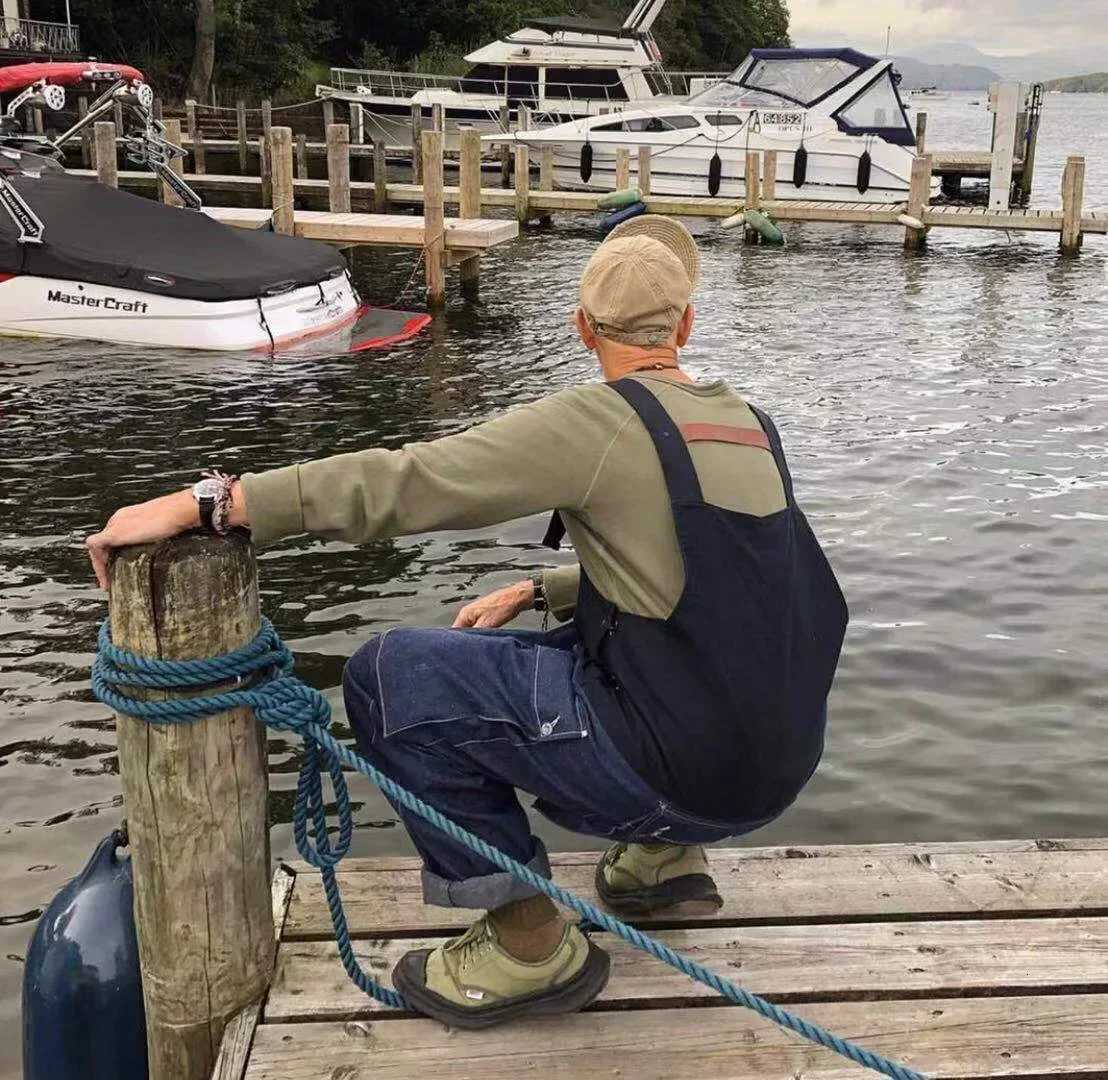 Men Jeans Color Matching Overalls Fashion Men Suspender Pants Overalls Daddy Pants Denim Pants Men Rompers Casual Baggy Jeans X250812