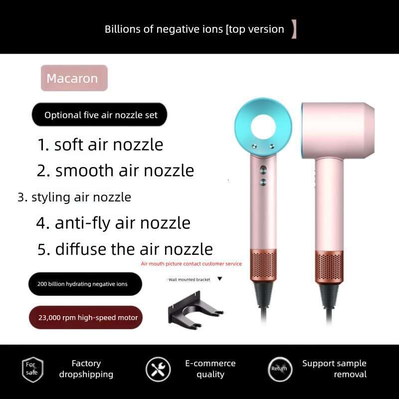 Huaqiangbei Mousen Top High Speed Salon Home Use Power Negative Ion Leafless Hollow Hair Dryer