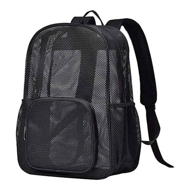 Womens Mesh Breathable Backpack Portable Hollow Casual Outdoor Travel Storage Bag Y250811