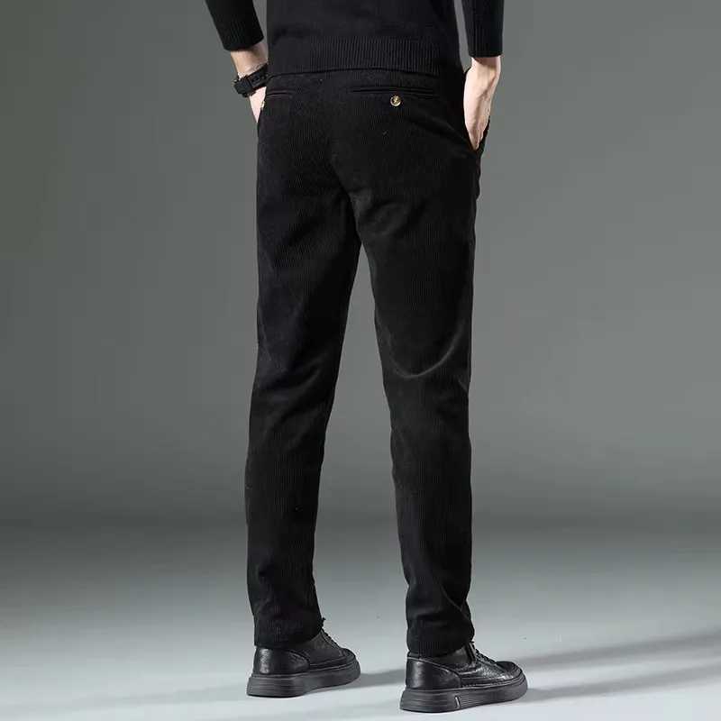 Autumn and Winter Mens Corduroy Trousers New Mens Clothing Stretch Slim Fit Casual Pants Fashion Mens Business Work Pants W250812