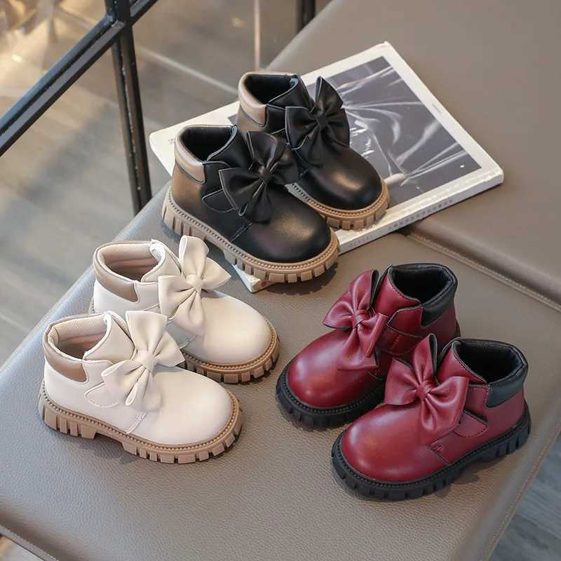 Girls Boots Bow Kids Fashion Buckle Cool Solid Color Toddler Girls Shoes Children Casual Boots Versatile Spring New Simple XJ250812