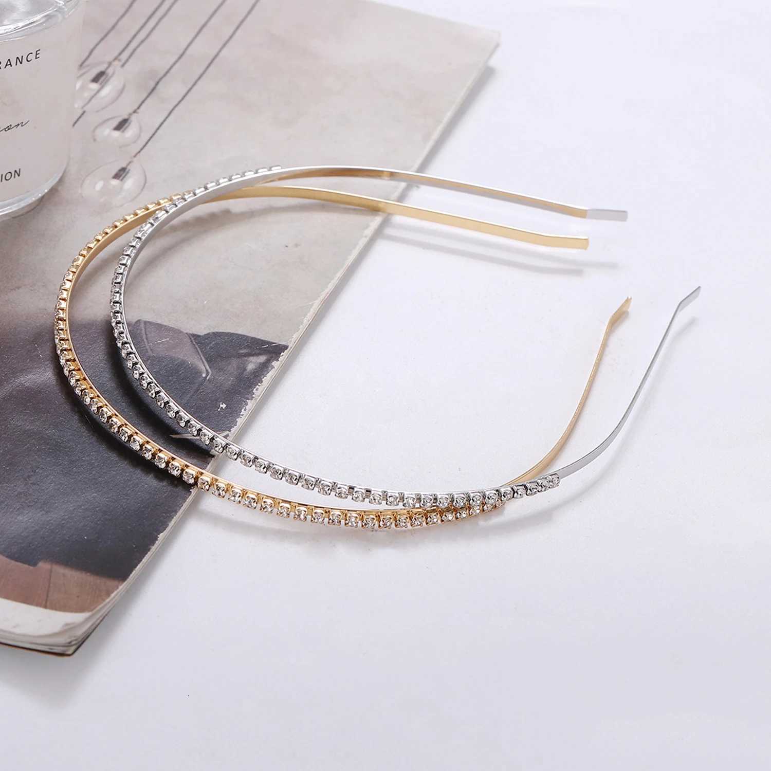 Fashion Korea Crystal Band for Women Rhinestone Hairband Beads Bezel Girls Hair Accessories Simple Wear X250812