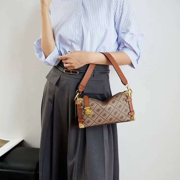 Hot Selling Leather Shoulder Purse Secure Zipper Tote Casual Work Travel Handbag