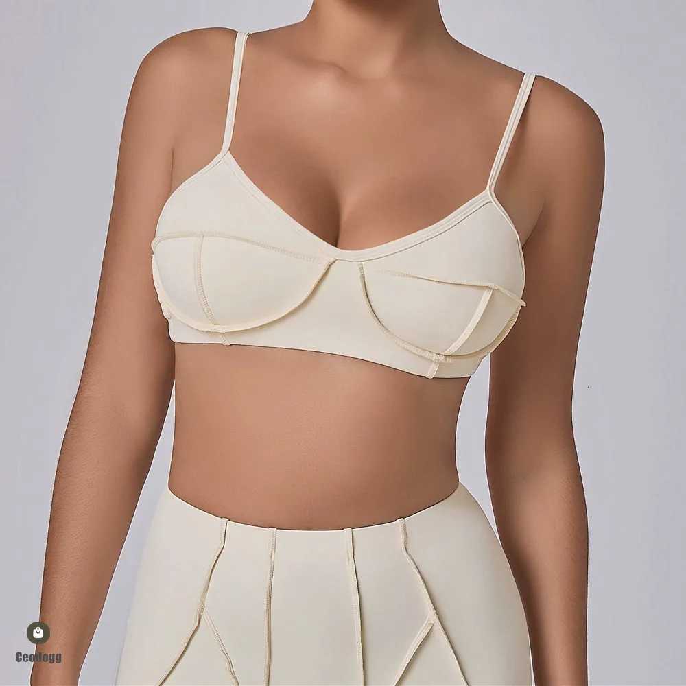 Pad Women Nude Straps Bra Squat Proof Sports Workout Gym Exercise Fitness Tops Female Active Wear Athletic Clothes XP81 Z250812