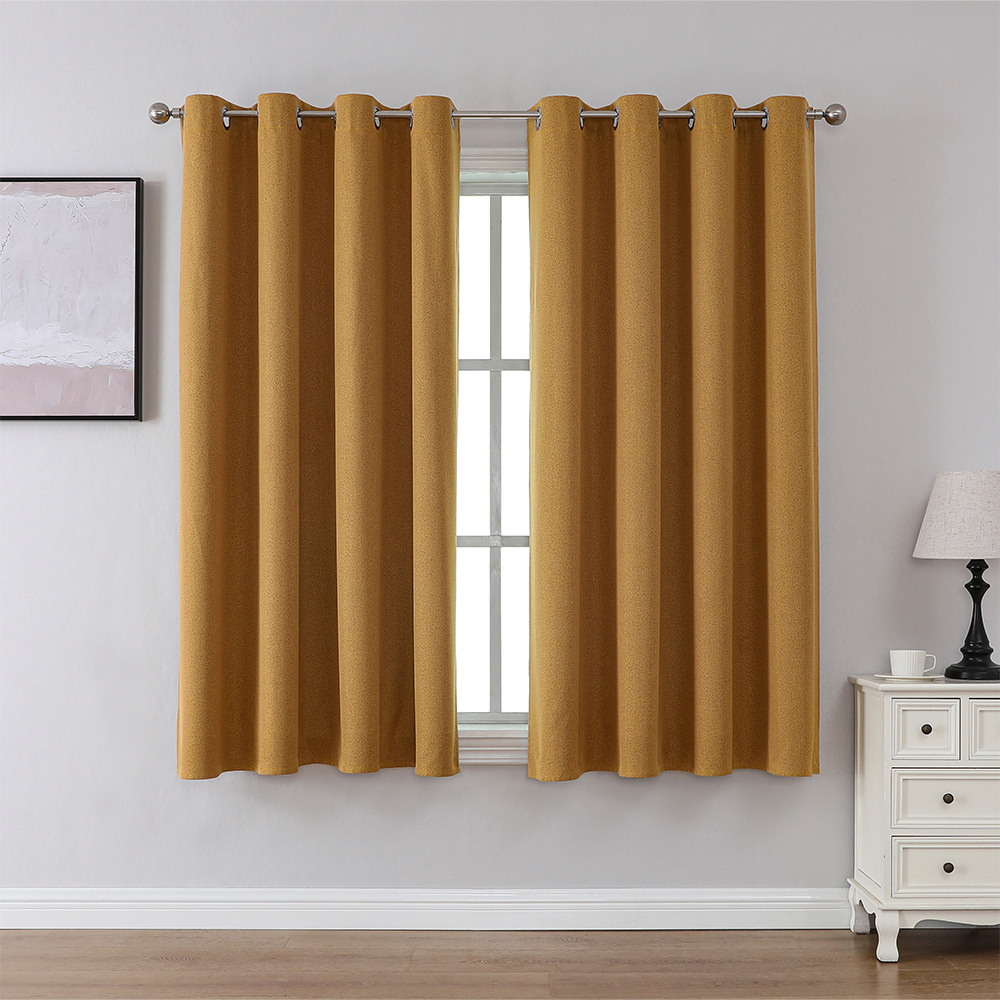 YL-36908 Thickened double-sided linen blackout curtains engineering hotel school sound insulation heat insulation full blackout cotton and linen curta