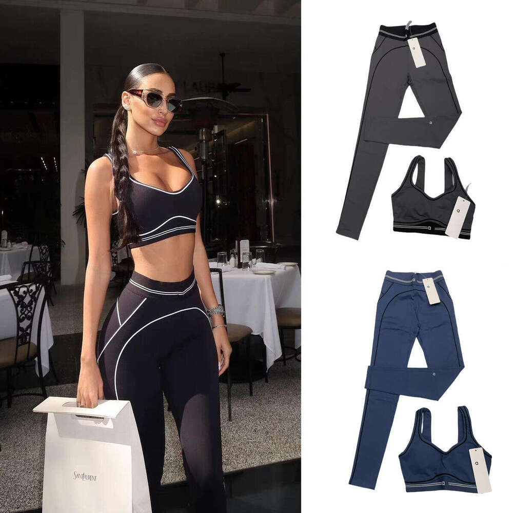 2025 12A Top Sets Aloness woman cloths Tanks Bra Summer Solid Color Low Back Striped luluulemenLeggings Aloness Designer Yoga Workout Clothes lemonis jacketes