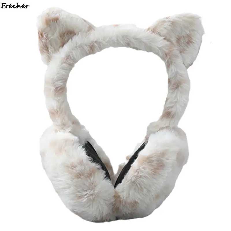 Leopard Cat Autumn Winter Earmuffs Cute Plush Soft Fur Earlap Ear Cover Warm Headphone Skiing Ears Warmer Earmuff Adult Children XJ250812