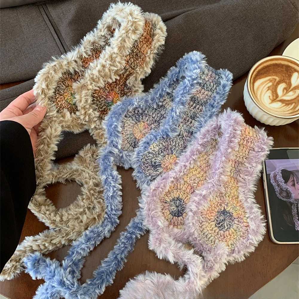 Fashion Winter Plush Earmuffs Womens Soft Stretch Knit Ear Headband Thickened Crochet Ear Warmer Hair Band Winter Ear Muffs XJ250812