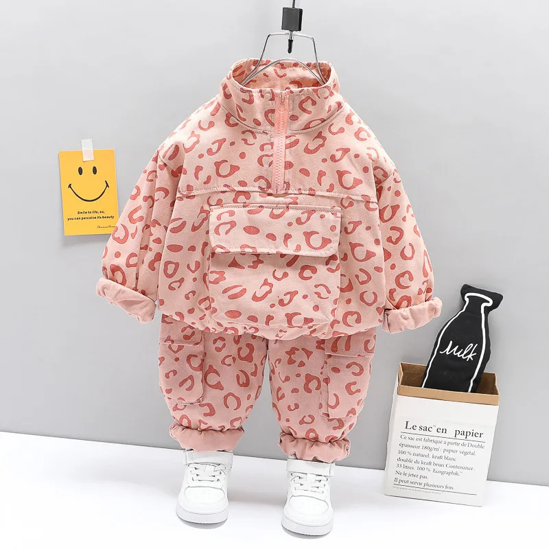 Spring Autumn Children Fashion Clothes Baby Boys Girls Jacket Pants 2PcsSets Kids Toddler Clothing Infant Cotton Tracksuit 250811