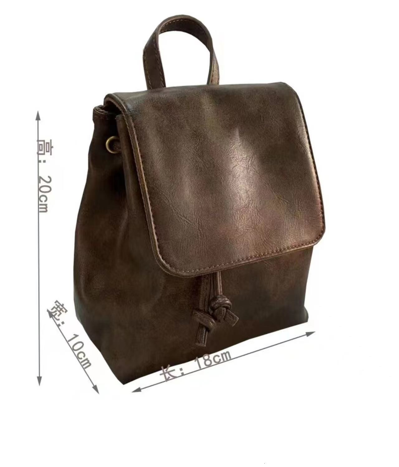 New Korean Style Brown for Female Students Small School Bag Ins Outdoor Travel Backpack