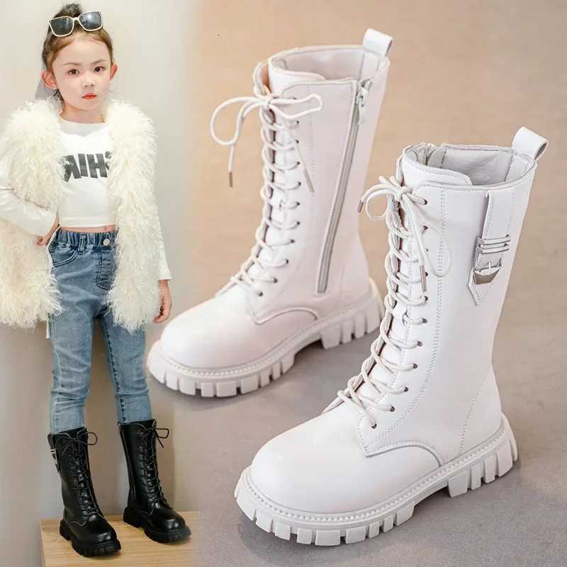 Zip Kids Knee High Non-Slip Plush Long Snow Boots for Girls High Leather Boots Winter Fashion Sports Boots Princess Shoes XJ250812