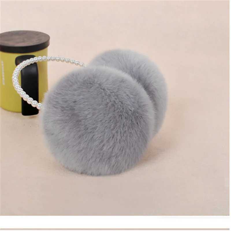 2022 2021 New Novelty Pearl Winter Earmuffs Women Fur Earmuff Ear Warmers Girls Imitation Rabbit Plush Cute Ear Hair Accessories XJ250812