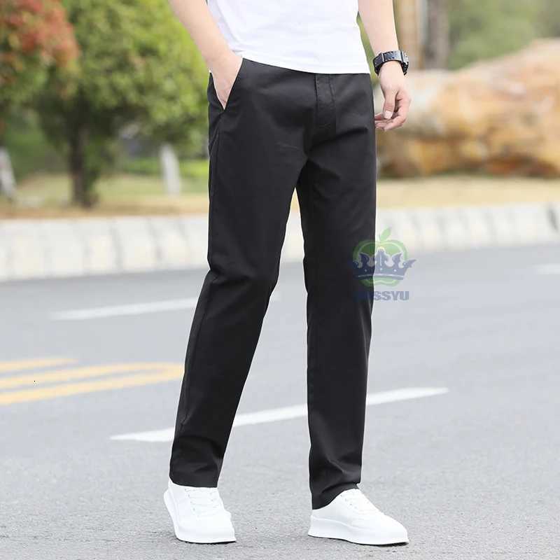 Brand Clothing New Summer Thin Business Pants Men Classics Cotton Light Gray Khaki Work Straight Trousers Men Plus Size 28-40 W250812