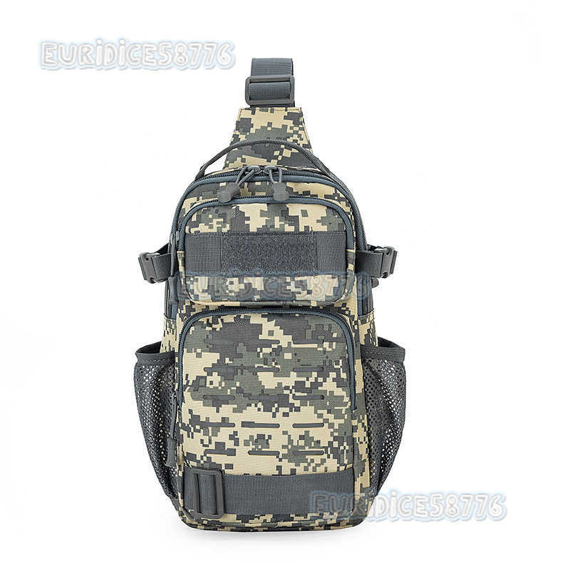 Camouflage Chest Bag for Men Outdoor Travel Single Shoulder Crossbody Bag Sports Cycling Bag Tactical Slingshot Small Backpack Multifunctional H250811