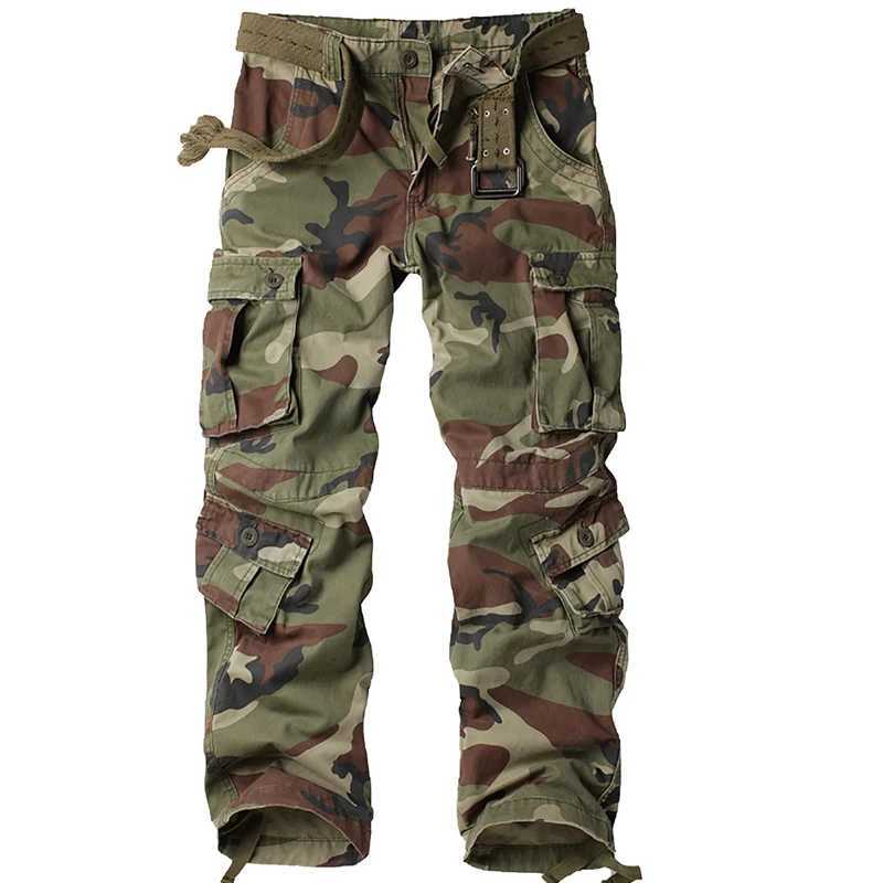 AKARMY Mens Cargo Pants Work Pants Camo Pants Outdoor Mountaineering Multi Pocket Durable Outdoor Work Pants (NO BELT) X250812