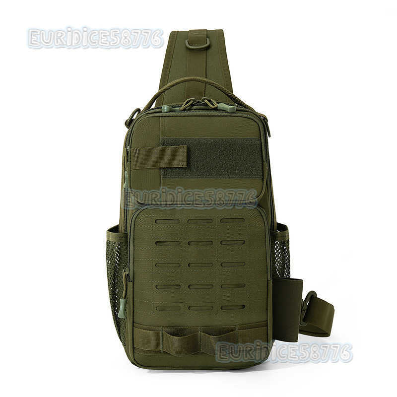 New Laser Cut Shoulder Bag Outdoor Travel Crossbody Bag Sports Cycling Small Bag Multifunctional Tactical Slingshot Bag H250811