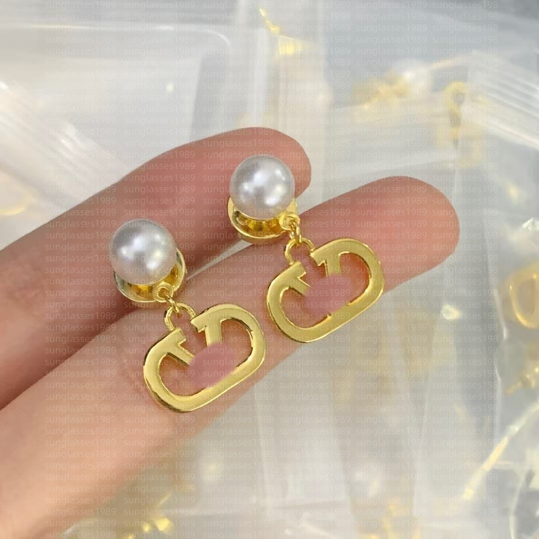 H-Style Mixed Earring Simple 925 Silver Ear Stud Famous Women Geometry Cross Round Crystal Rhinestone Pearl Earrings Bride Wedding Party Jewerlry Christmas Gifts