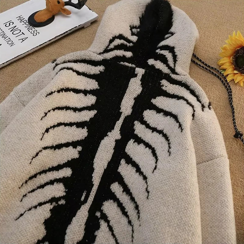 Men Casual Streetwear Knitted Sweater Retro Painting Anime Hip Hop Knitted Graphic Vintage Pullover Mens winter sweater 250805