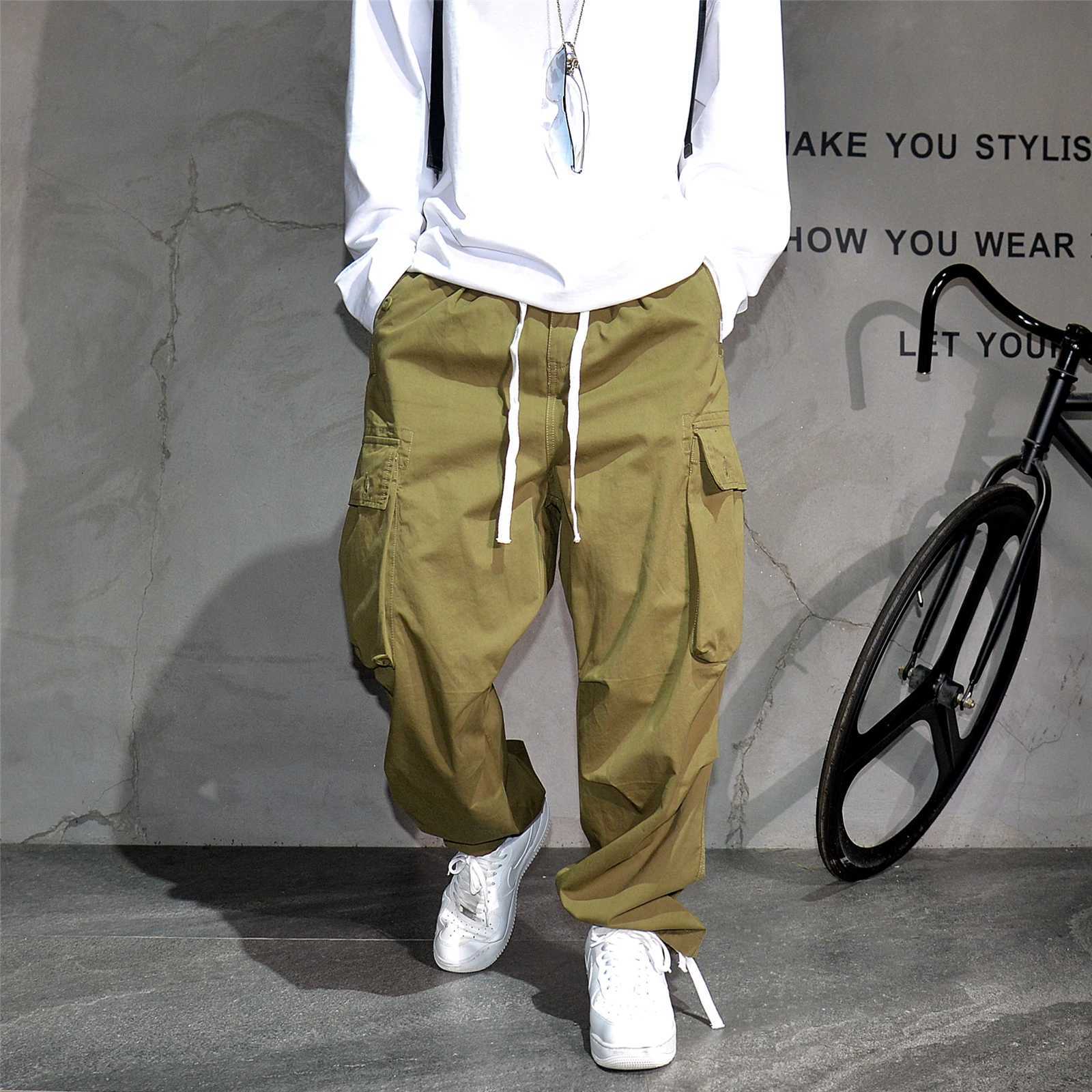 Streetwear Cargo Pants Men Skateboard Casual Adjustable Foot Mouth Hip Hop Youth2025 Multi Pocket Loose Urban Style Comfortable X250812