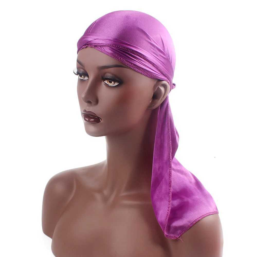 Unisex Adult Satin Long Tail Doo Rag Durag Bandanas Cap Pirate Hat Turban for Men Hip Hop Headband Biker Headwrap Women Headwear XJ250812