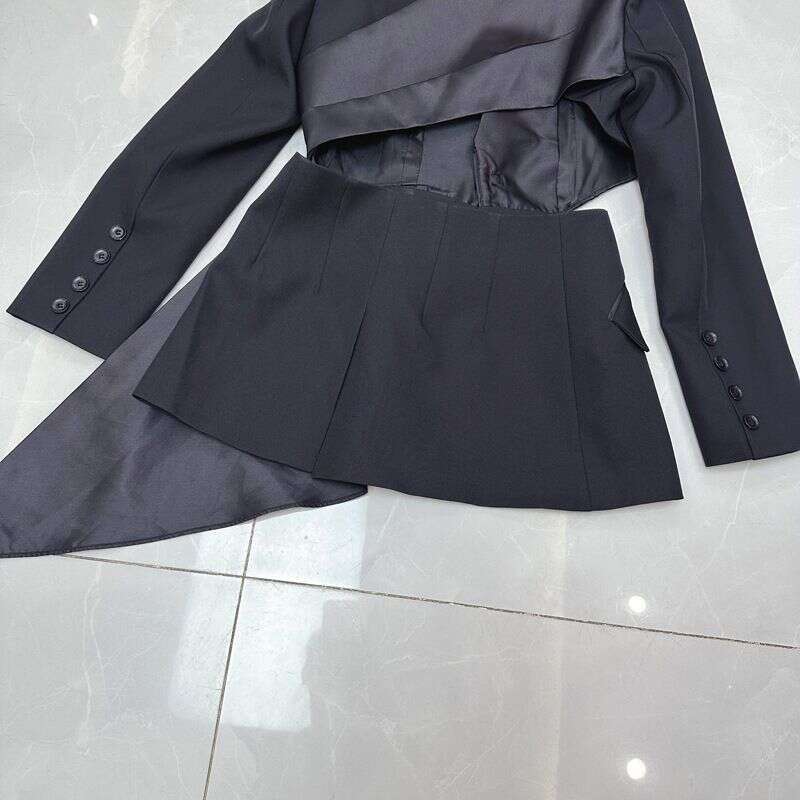 2025 Socialite Style Bow Tie 2025 Autumn New Item With Exposed Waist Design, Slimming And Versatile Suit Jacket For Women