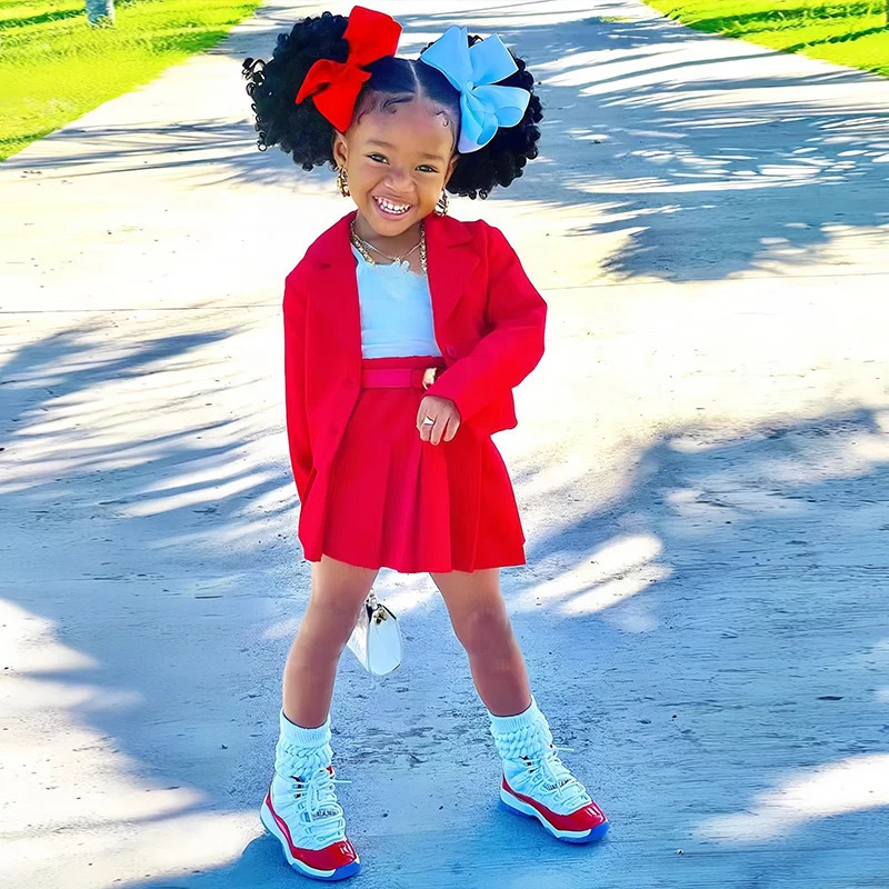 Childrens Clothing Long Sleeve Jacket Miniskirt Suit For Girls Autumn 2Pcs Sets For Kids Clothes Girls From 2 to 8 Years Old 250811