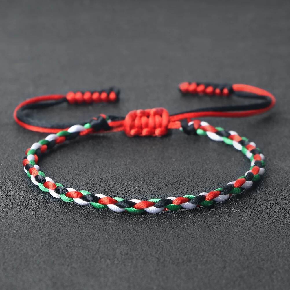 Palestine National Flag Women Men Woven Rope Thread Adjustable Bracelets Country State Jewelry Christmas Patriot Gifts