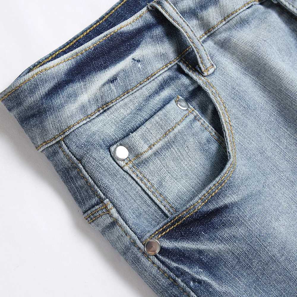 Men Skull Devil Flame Print Jeans Punk Graffiti Painted Stretch Denim Pants with Holes Ripped Distressed Slim Straight Trousers X250812