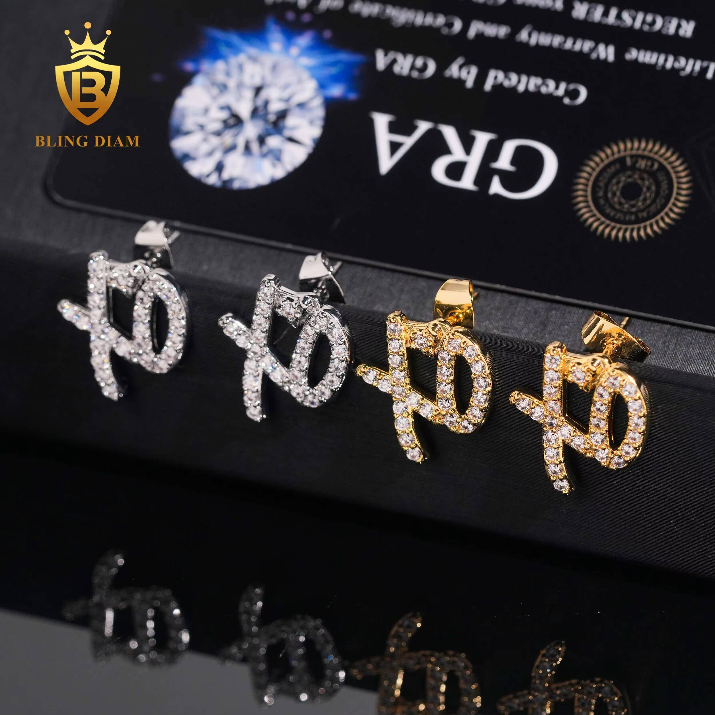 Hip Hop 925 Sterling Silver Earrings Fashion Moissanite Hip Hop Earring VVS Iced Out Moissanite Pass Diamond Test