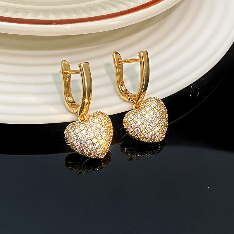 French Style Light Square Water Drop Star Heart Zircon for Women, Niche Design Earrings with a Sense of Sophistication