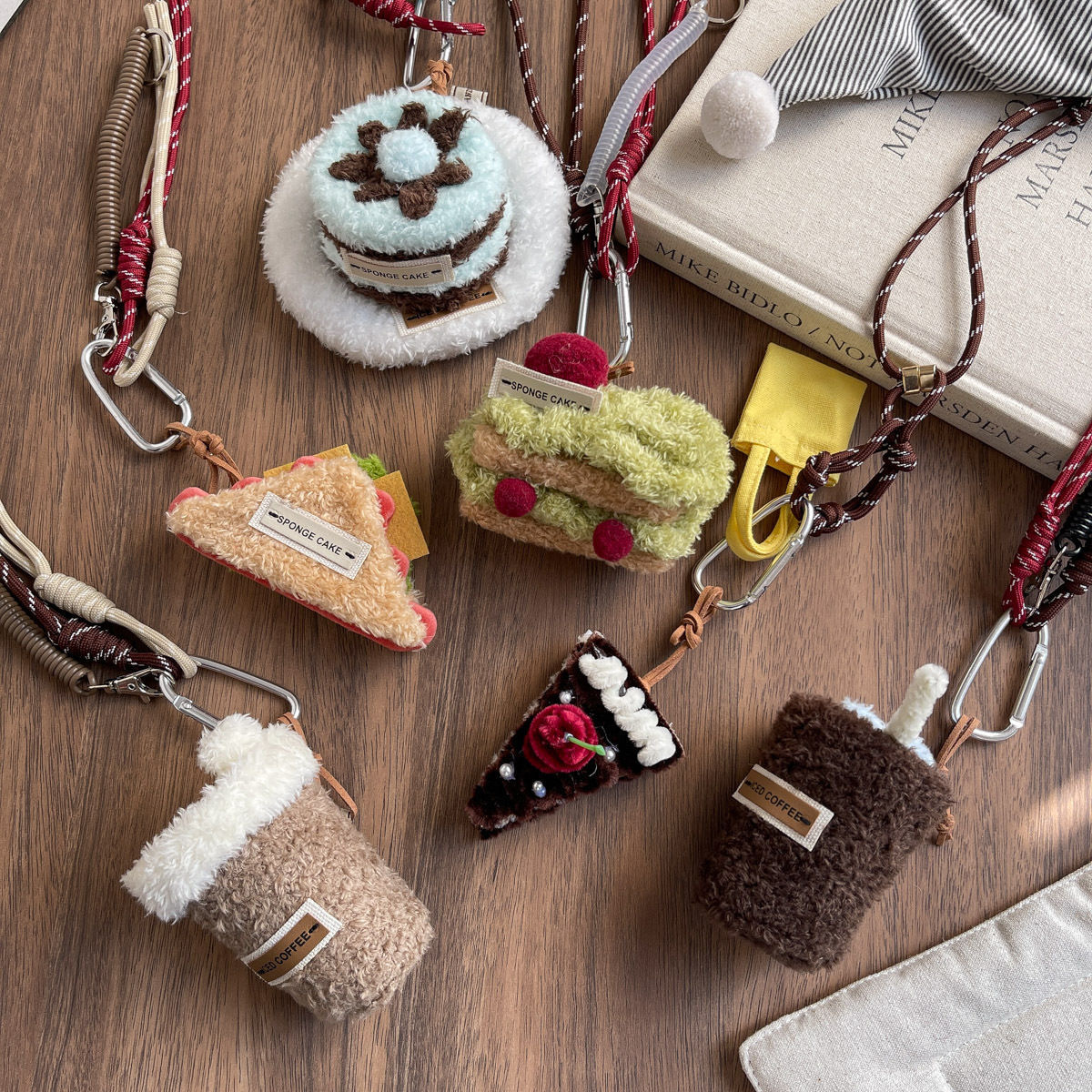 Handmade DIY keychain Afternoon Tea Series Bag Pendant Dessert Coffee Cute Pendant250120