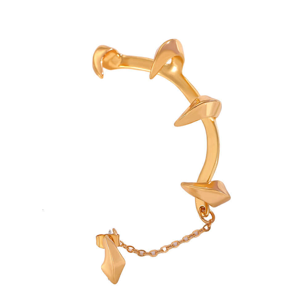 Gothic Style Demon Minions Cuffs for Women Punk Dark Alloy Bone Ins Ear Clips No Piercing High-end Feel