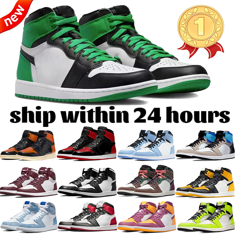 Designer sneakers 1 Basketball Shoes 1s new White Pine Green Green University Blue Mid Light Grey Bred Court Purple women Black Bloodline sport red trainers EUR 36-47