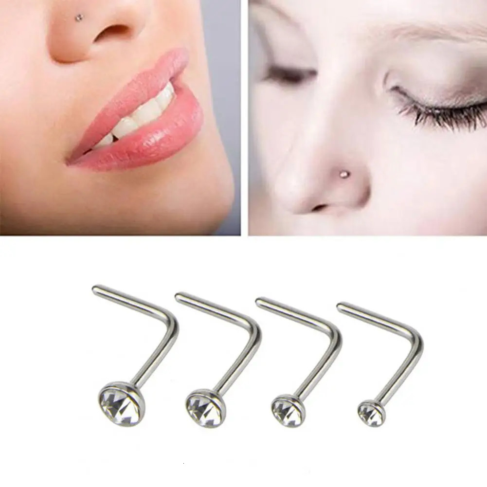 Set of Shiny Geometric Nose Rings - Exquisite and Simple Ensures Long-Lasting Wear Ideal for Prom and Special Occasions 250807
