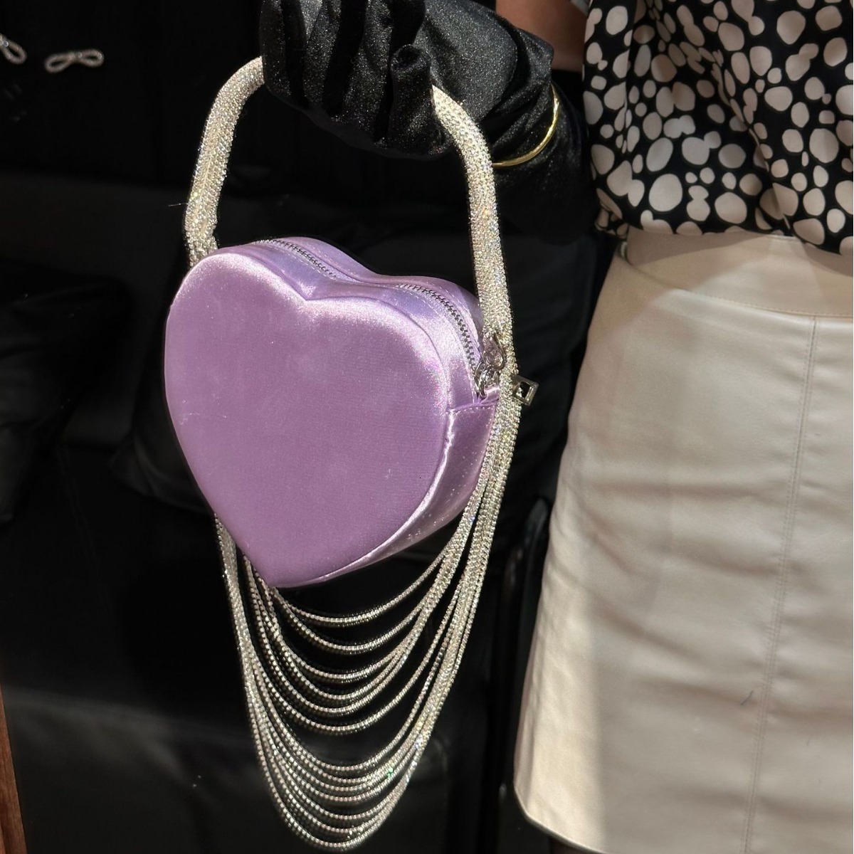 trend new laser bag elegant heart shaped claw shaped diamond tassel handbag designer bag shoulder bag women s crossbody bag