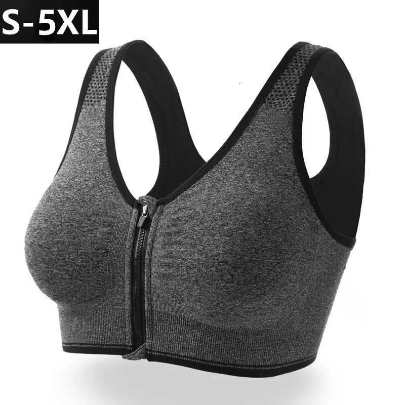 Sports Bra Women Front Zipper More Size Crop Tops Female Gym Jogging Fitness Shockproof Vest Bralette Sports Bras for Women Z250812
