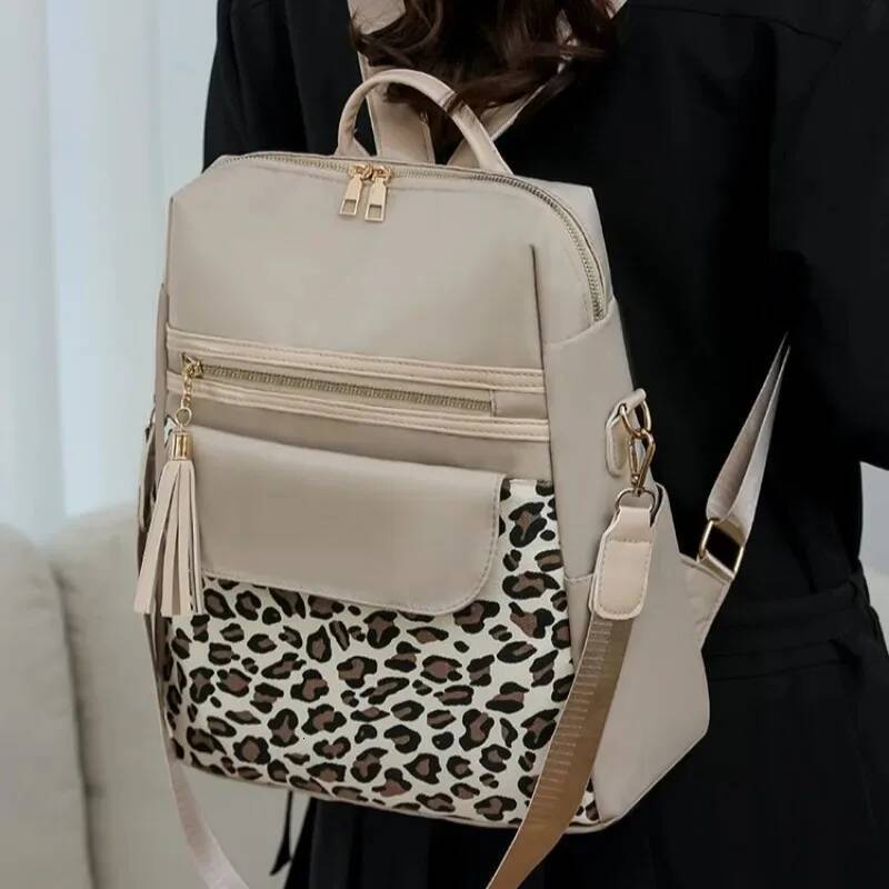 Oxford Leopard Print Fashion Backpacks Zipper Large Capacity Simple Women's Bags on Sale Versatile Classic Schoolbags high-quality