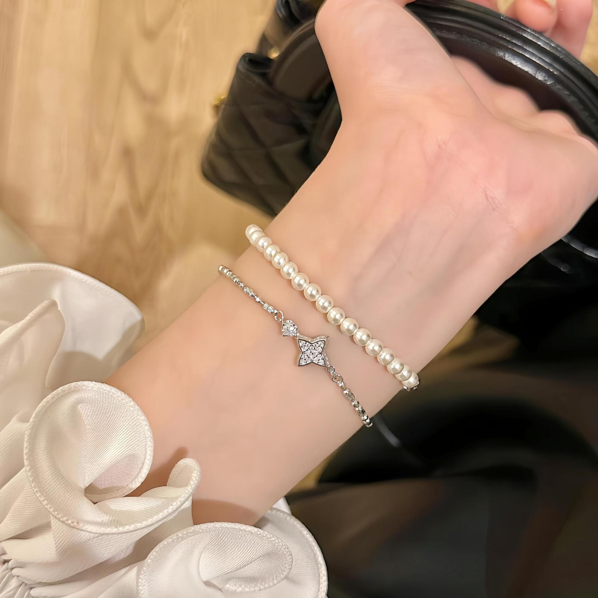 Zircon Star Pendant Pull-out Fashionable Elegant Temperament Bracelet Exquisite Light High-end Feel Jewelry