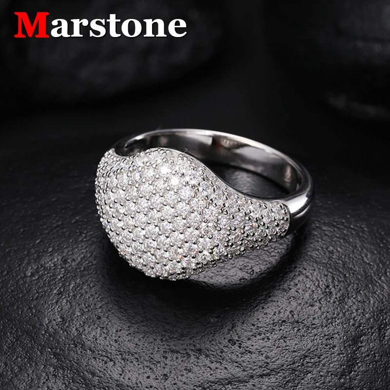 Full Diamond D Color VVS Hip-hop Mens Rings 925 Sterling Silver Top Quality Fashion Ring Fine Jewerly for Women Men 250812