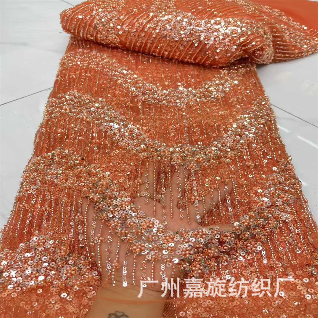 2025 Plus Size Orange Prom Dress Evening Dresses For Black Women Sheer Neck Long Sleeves Beaded Lace Rhinestones Birthday Dress Second Reception Gown 
