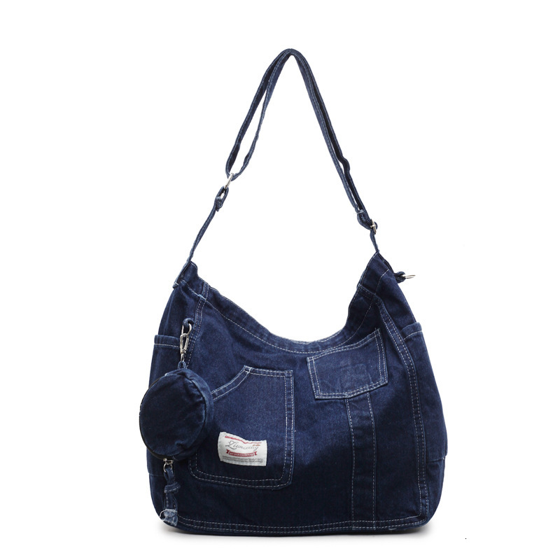 Denim Women New Casual Simple Shoulder Large Capacity Class Tote Bag