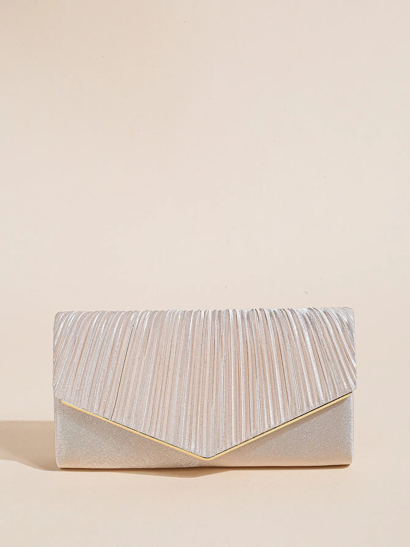 Elegant Pleated Evening Bag Solid Color Textured Envelope Dinner Bag Perfect Clutch For Party Wedding And Banquet 250809