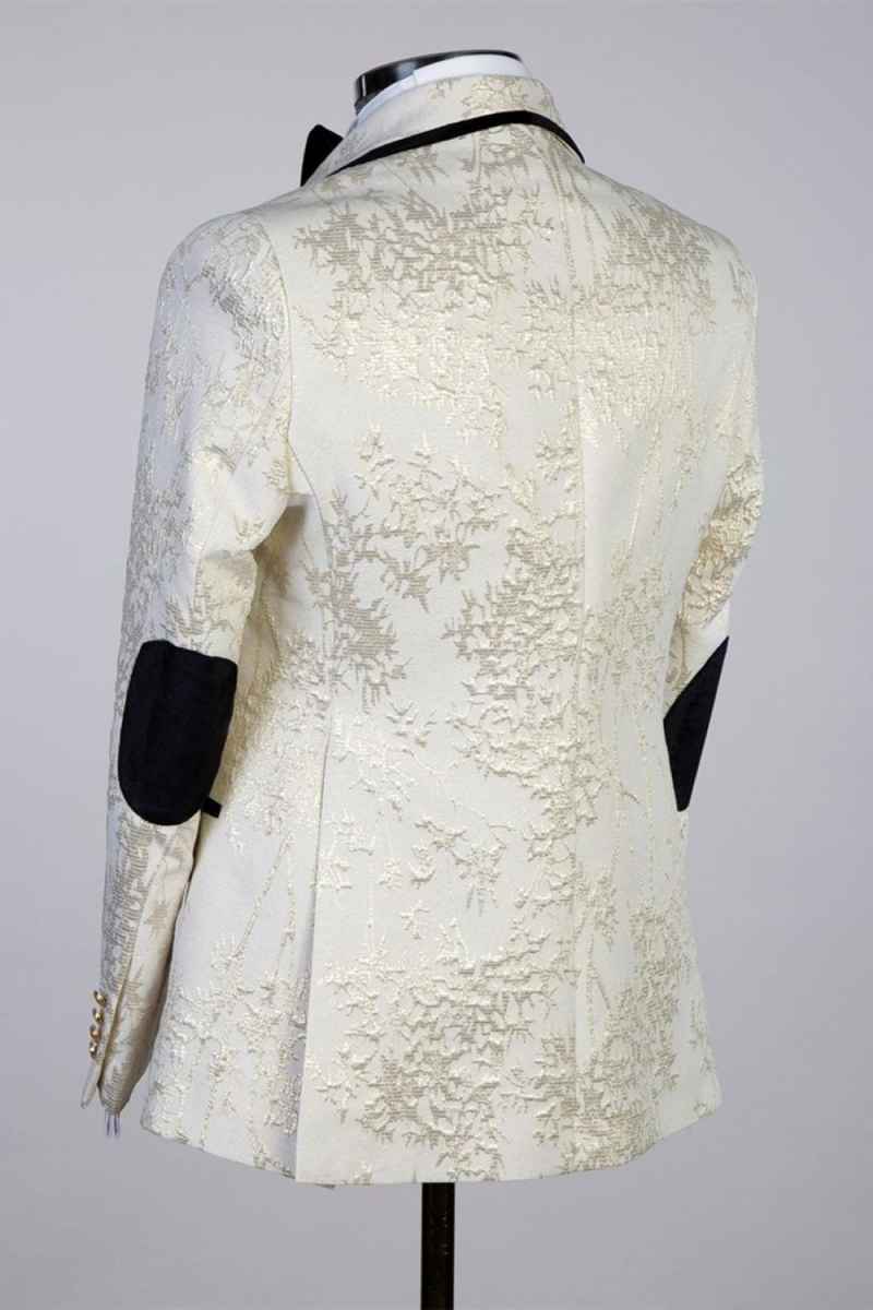 Classic Embroidery Man Suits Slim Fit Lapel Customized Groom Party Tuxedos Handsome 2 Pieces Male Blazers Fashion Costumes Homme