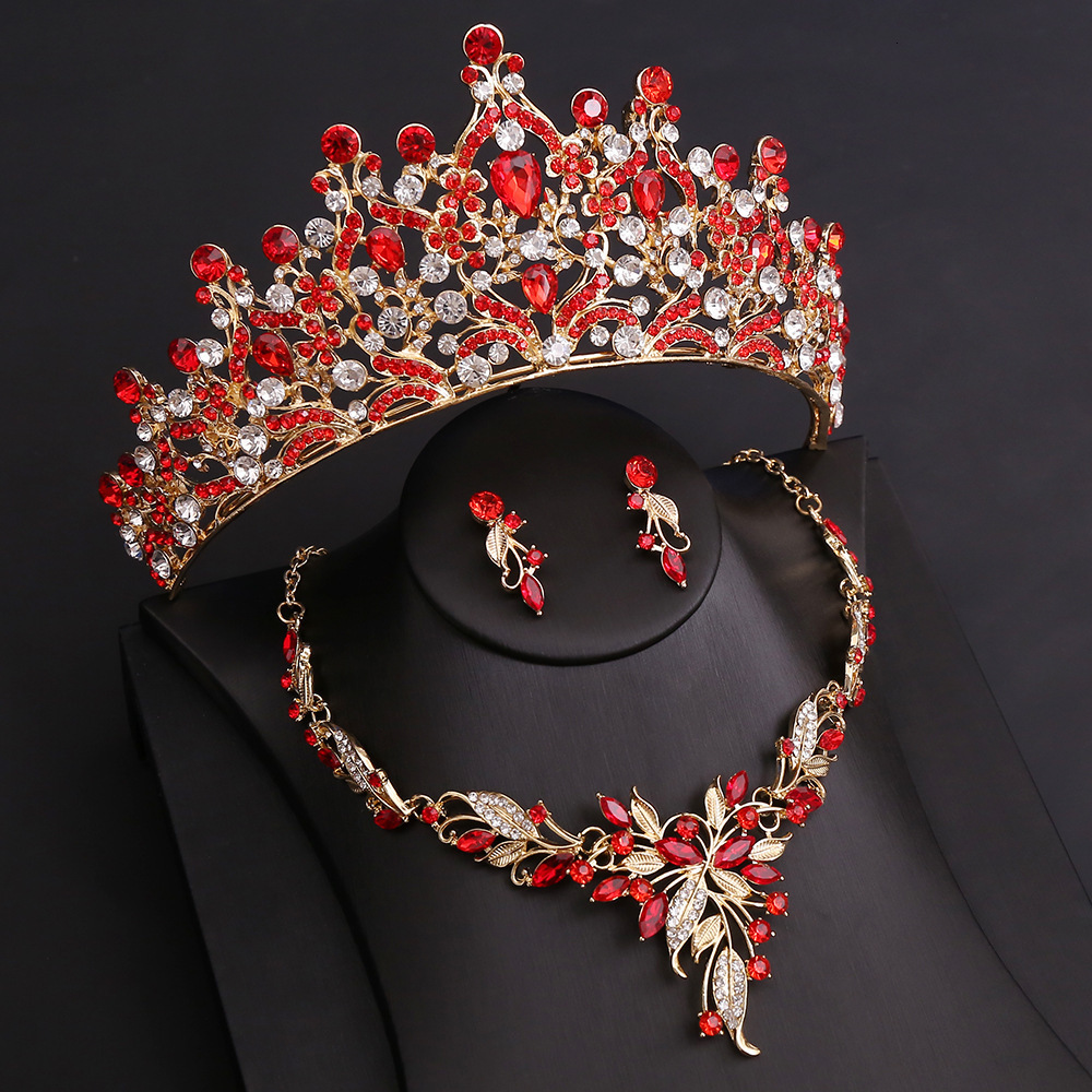 Silver Color Opal Blue Wedding Crown Jewelry sets for Women Tiaras and Earrings necklace set Princess Girls Prom Gifts Accessory 250120