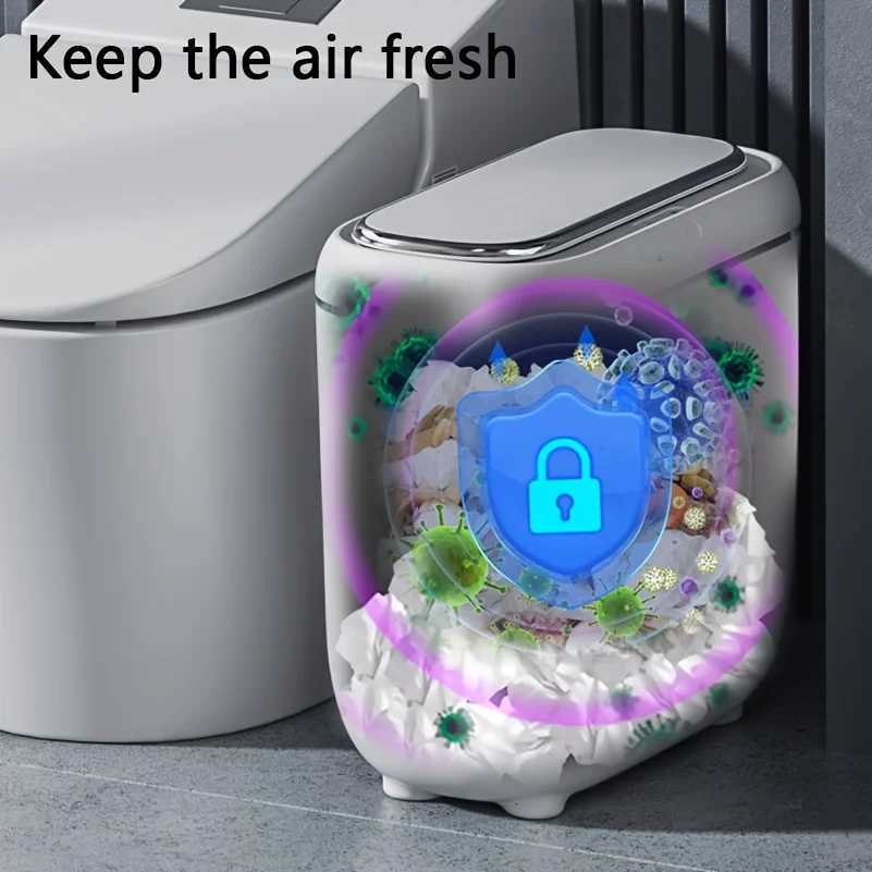 Smart Motion Sensor 14L Automatic Lid Trash Can - Quiet Close Thanksgiving/Christmas/Halloween Gift For Home Kitchen Y250812