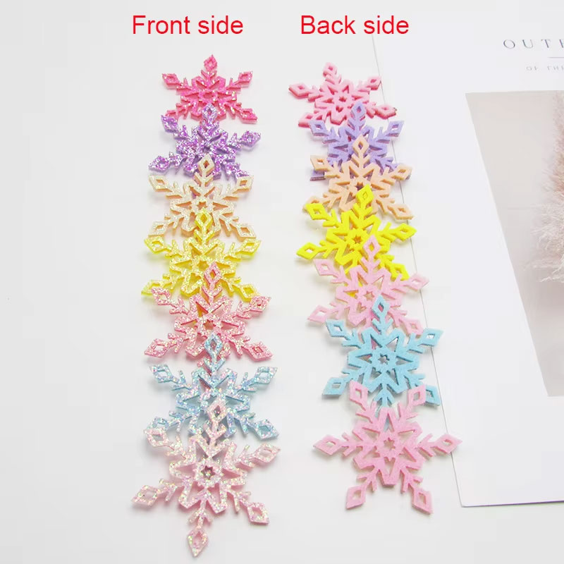 40Pcs/lot 3cm/4cm Glitter Christmas snowflake for Handmade fake snowflake christmas accessories and Hair accessories