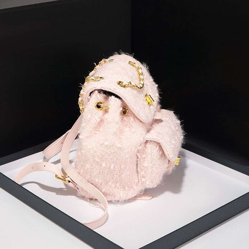 2025 Spring And Summer New Ladies Wool Bag, Chic Design Chain Backpack, Multifunctional Shoulder Bag Fashionable Versatile Leisure Daily Simple