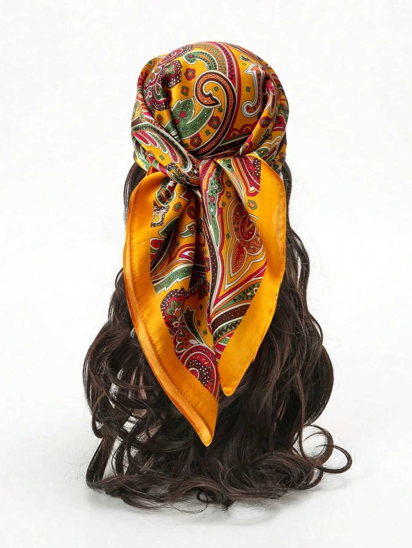 Luxury Print Imitation Silk Square Scarf Women Spring Neck Tie Shawl Wraps Female Hair Hand Wrist Headkerchief Hijab Bandana XJ250812