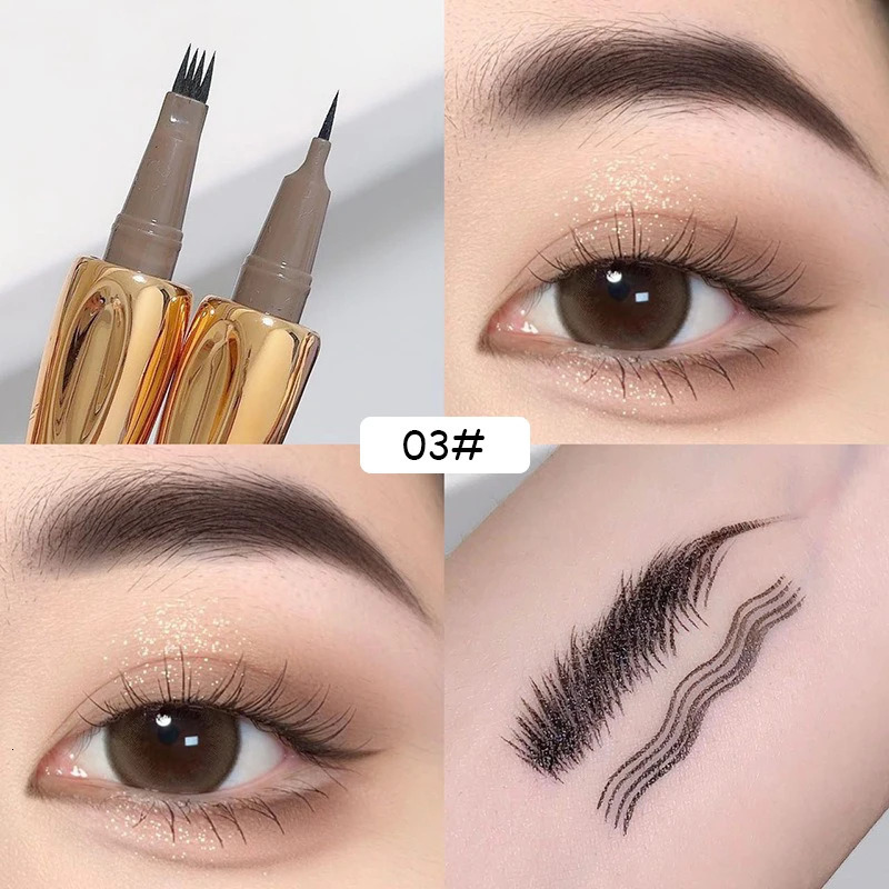 Four Fork Brow Pencil Wild Natural Eyebrow Waterproof Sweatproof Long Lasting Liquid Eyebrow Pencil Eyebrow Tint Makeup Cosmetic 250809